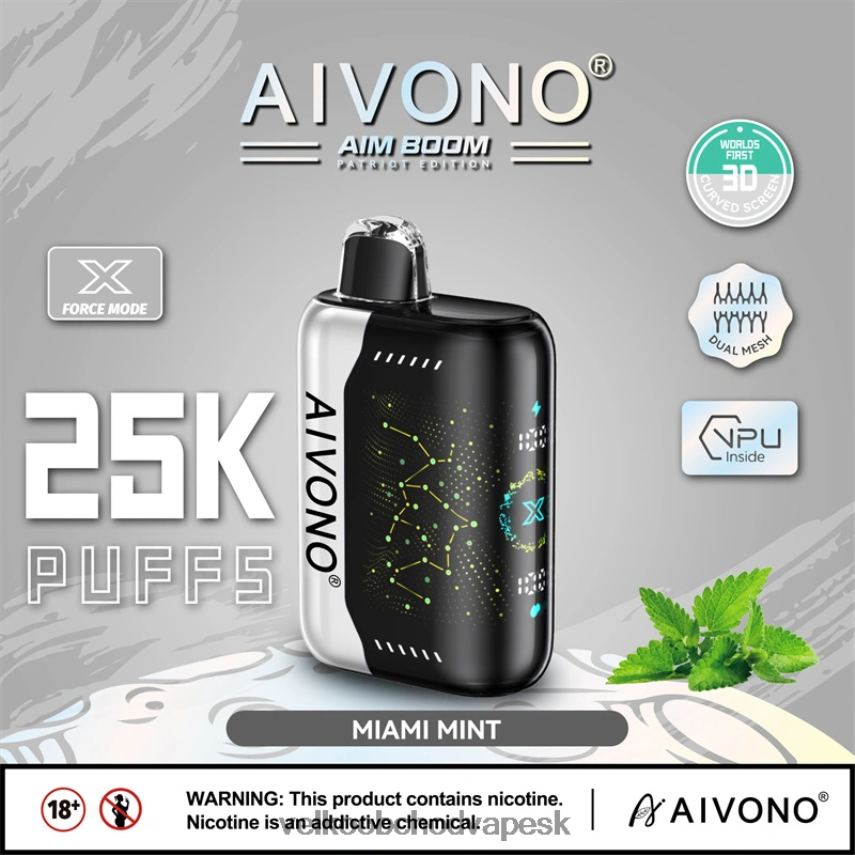 Aivono AIM BOOM 25 000 miamská mäta - 2J004B349 Nejlepsi Vape Cigareta