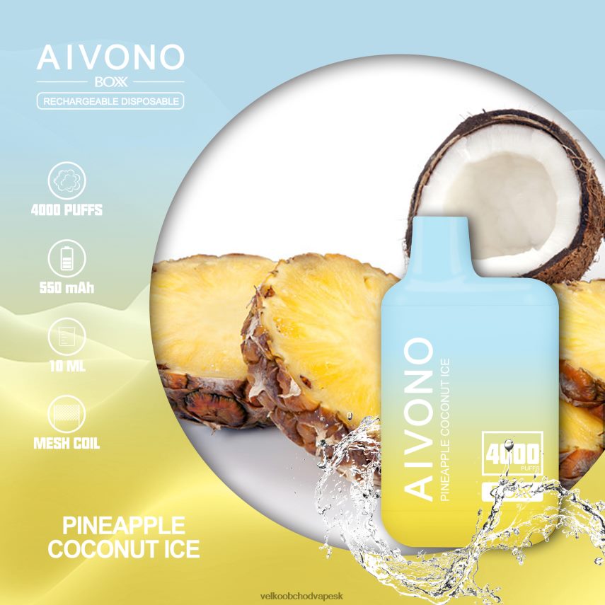 Aivono AIM BOXX 4000 ananásový kokosový ľad - 2J004B222 Vape Cigareta Cena