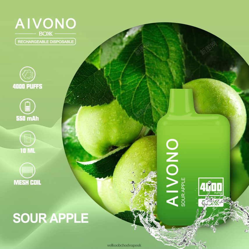 Aivono AIM BOXX 4000 kyslé jablko - 2J004B220 Vape Jednorazove