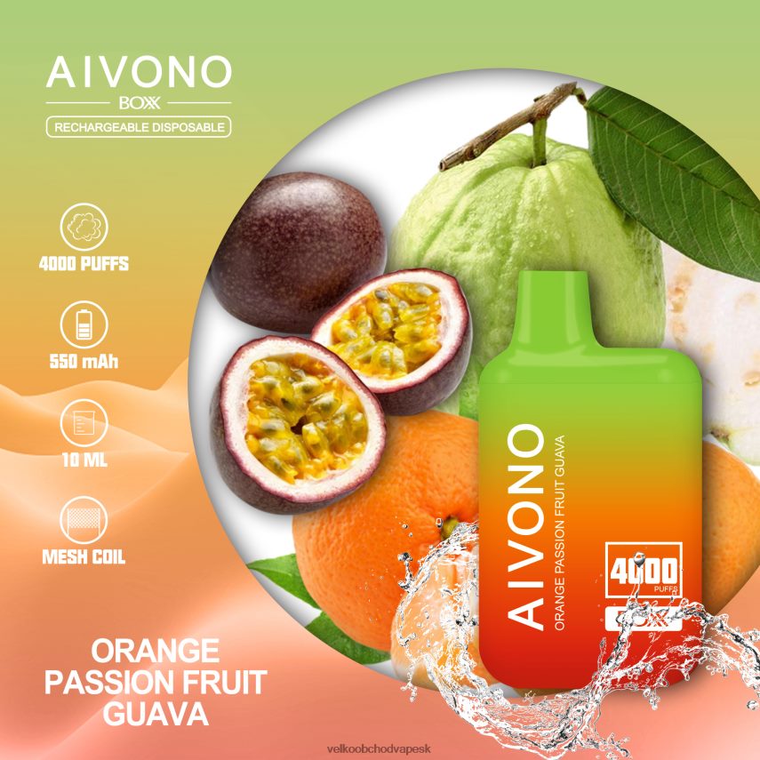 Aivono AIM BOXX 4000 pomarančová guava z mučenky - 2J004B212 Vape Velkoobchod