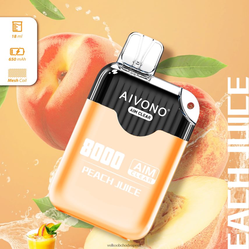 Aivono AIM CLEAR 8000 broskyňová šťava - 2J004B203 Vape E Cigareta