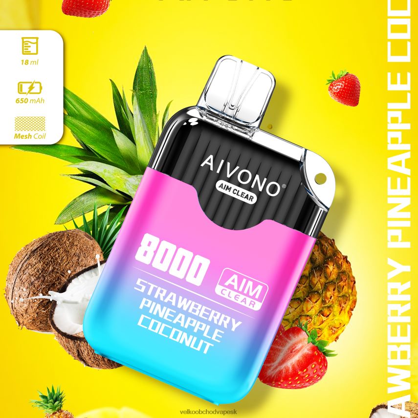 Aivono AIM CLEAR 8000 jahoda ananás kokos - 2J004B207 E Cigareta SK