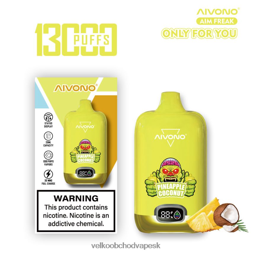 Aivono AIM FREAK 13 000 ananás kokos - 2J004B248 Vape Jednorazove