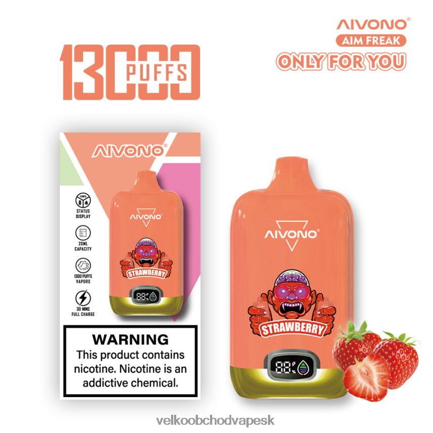 Aivono AIM FREAK 13 000 jahodový - 2J004B243 Vape Cigareta Cena