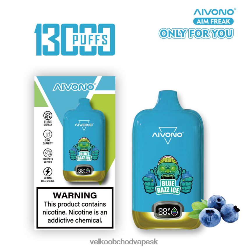 Aivono AIM FREAK 13 000 modrý razz ľad - 2J004B242 E Cigareta SK