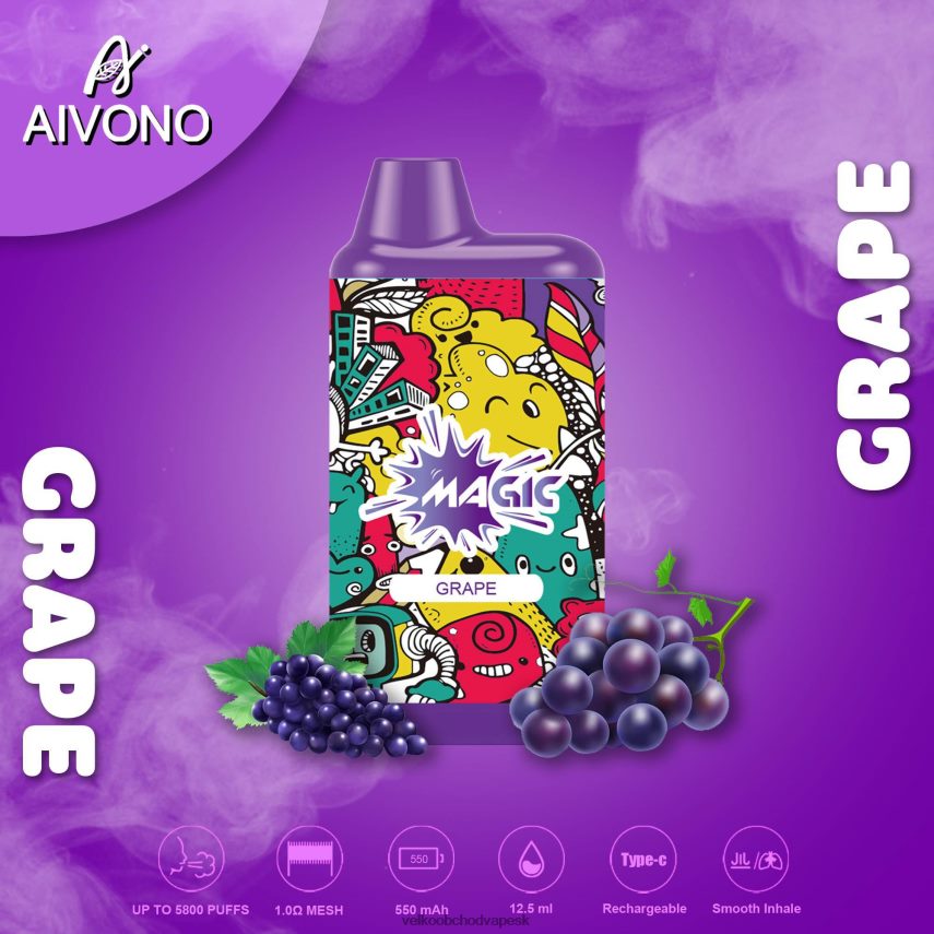 Aivono AIM MAGIC 5800 krabičková cigareta hrozno - 2J004B92 Veľkoobchod Vape SK