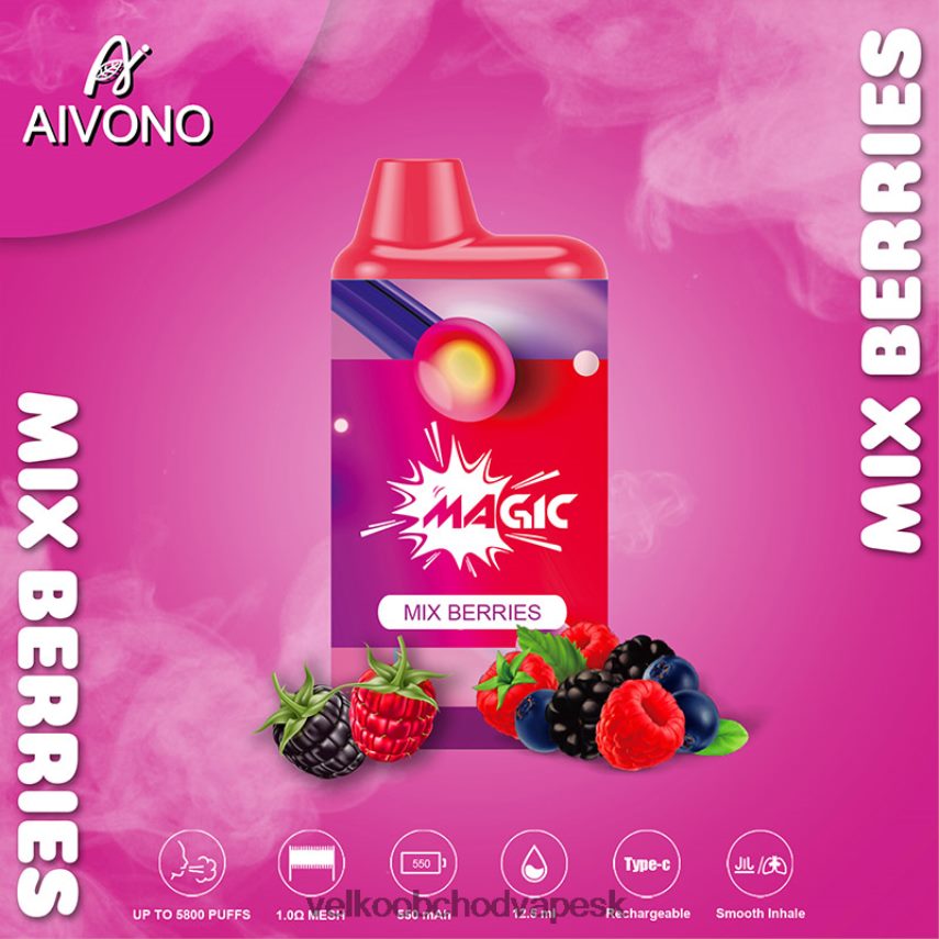 Aivono AIM MAGIC 5800 krabičková cigareta miešať bobule - 2J004B100 Vape Velkoobchod