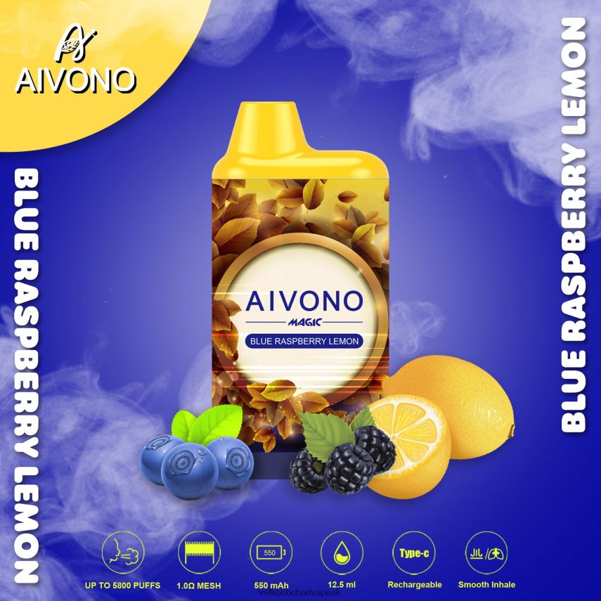 Aivono AIM MAGIC 5800 krabičková cigareta modrý malinový citrón - 2J004B91 Vape E Cigareta