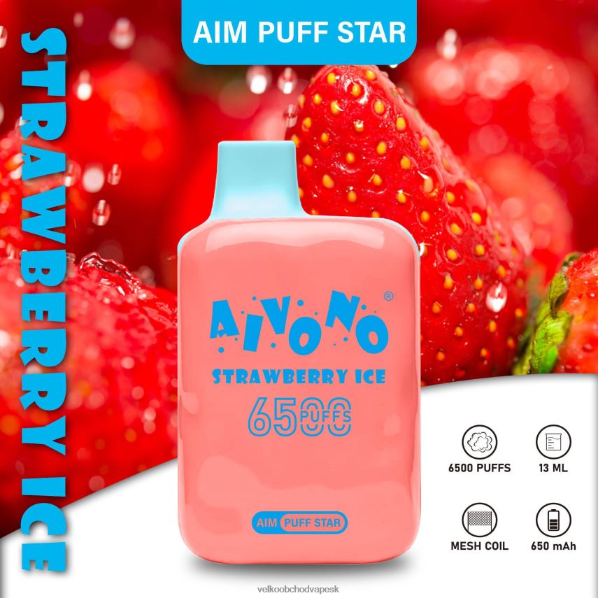 Aivono AIM PUFF STAR 6500 jahodový ľad - 2J004B288 Veľkoobchod Vape SK