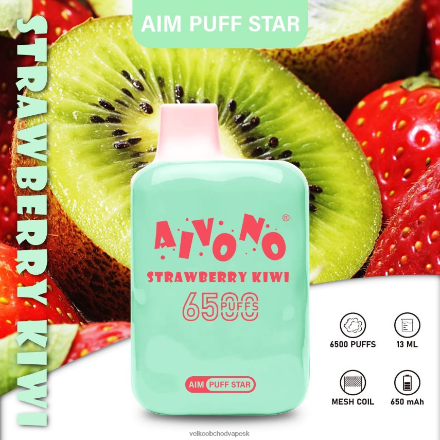 Aivono AIM PUFF STAR 6500 jahodové kiwi - 2J004B294 Vape E Cigareta