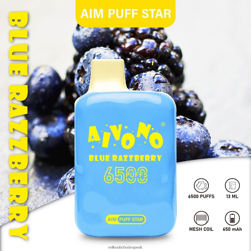 Aivono AIM PUFF STAR 6500 modrá razzberry - 2J004B292 Vape Cigareta Cena