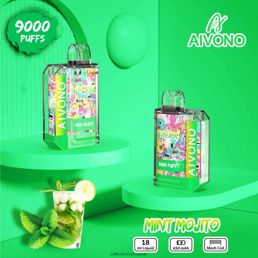 Aivono AIM XXL Priehľadná nálepka na ústa 9000 mätové mojito - 2J004B55 Nejlepsi Vape Cigareta
