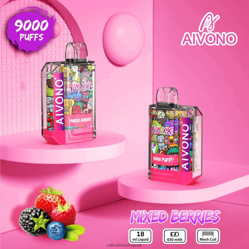 Aivono AIM XXL Priehľadná nálepka na ústa 9000 zmiešané bobule - 2J004B51 Vape Velkoobchod