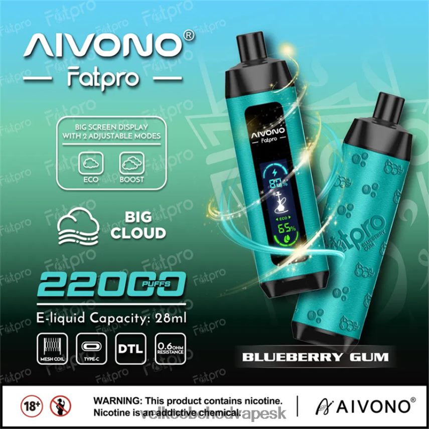 Aivono Fatpro 22 000 čučoriedková guma - 2J004B9 Vape Velkoobchod