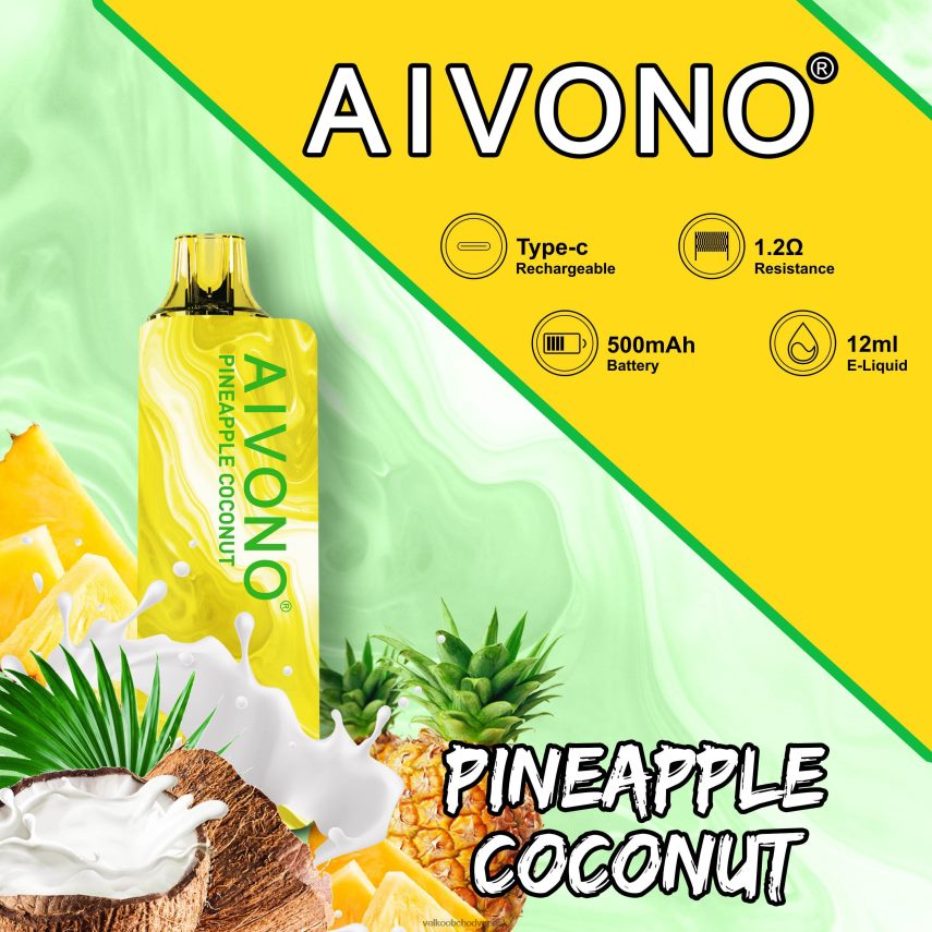 Aivono AIM GUN 7000 ananás kokos - 2J004B106 Veľkoobchod Vape SK