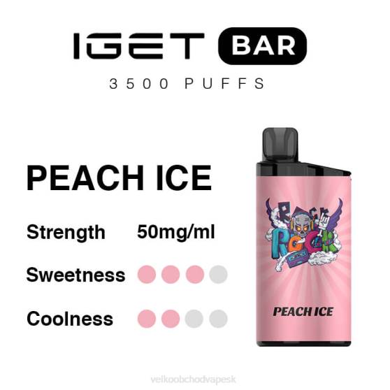 E Cigareta Bez Nikotinu RHNN95 | IGET BAR broskyňový ľad 3500 5% nikotínu