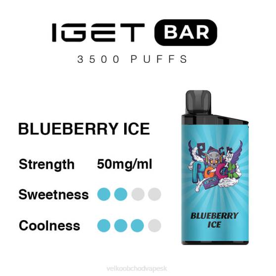 E Cigareta Jednorazova RHNN98 | IGET BAR čučoriedkový ľad 3500 5% nikotínu
