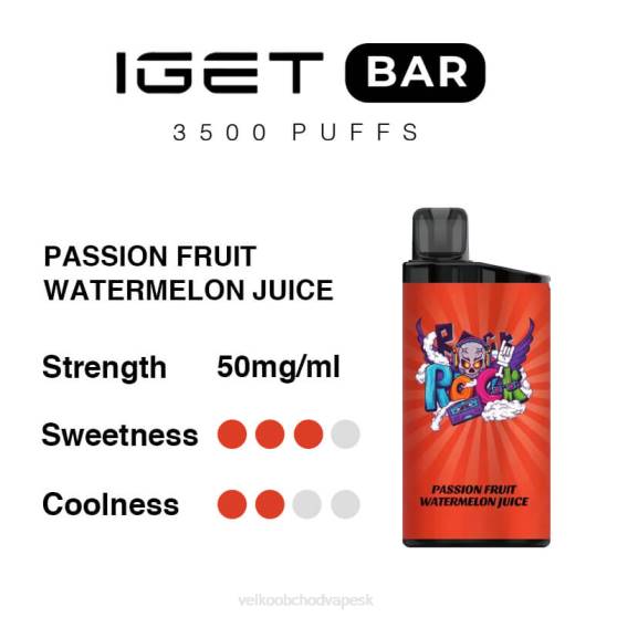 E Cigareta Na Liquid RHNN97 | IGET BAR marakujová šťava z melónu 3500 5% nikotínu