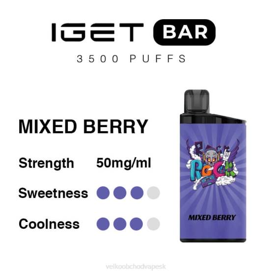 Vape Jednorazove RHNN94 | IGET BAR zmiešané bobule 3500 5% nikotínu