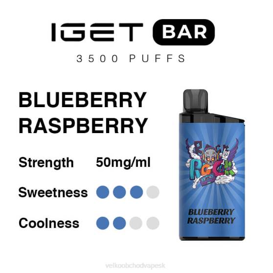 Vape Velkoobchod RHNN92 | IGET BAR čučoriedka malina 3500 5% nikotínu