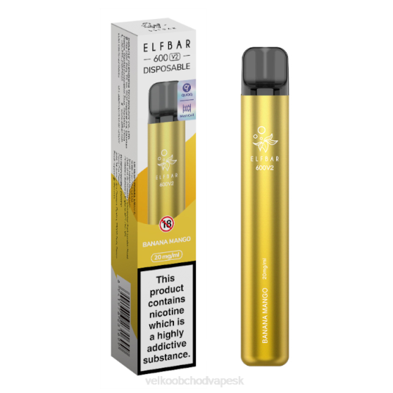Vape Jednorázové Bez Nikotinu RHNN273 | ELFBAR 600V2 banán mango 20 mg
