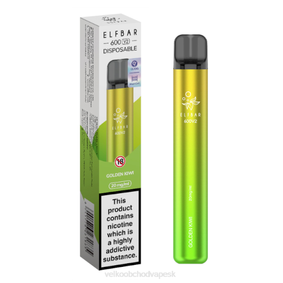 Vape Jednorázové Bez Nikotinu RHNN283 | ELFBAR 600V2 zlaté kiwi 20 mg