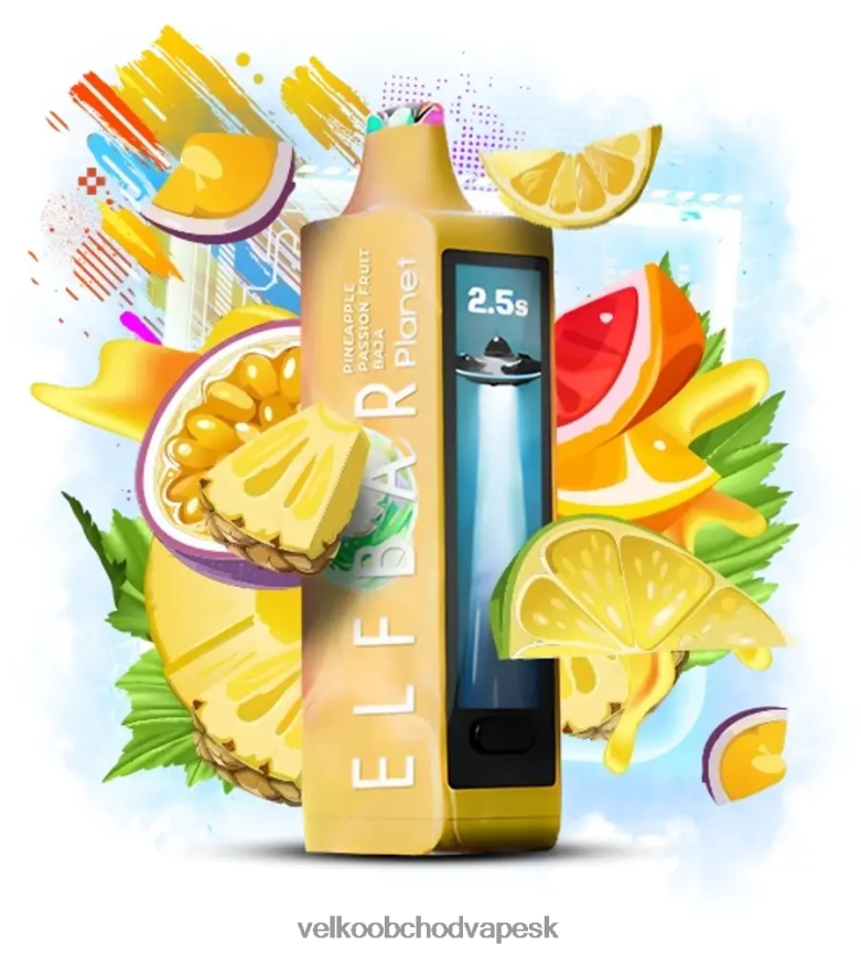 Elf Bar Planet 25 000 - F644VN27 ananás mučenka baja Nejlepsi Vape Cigareta