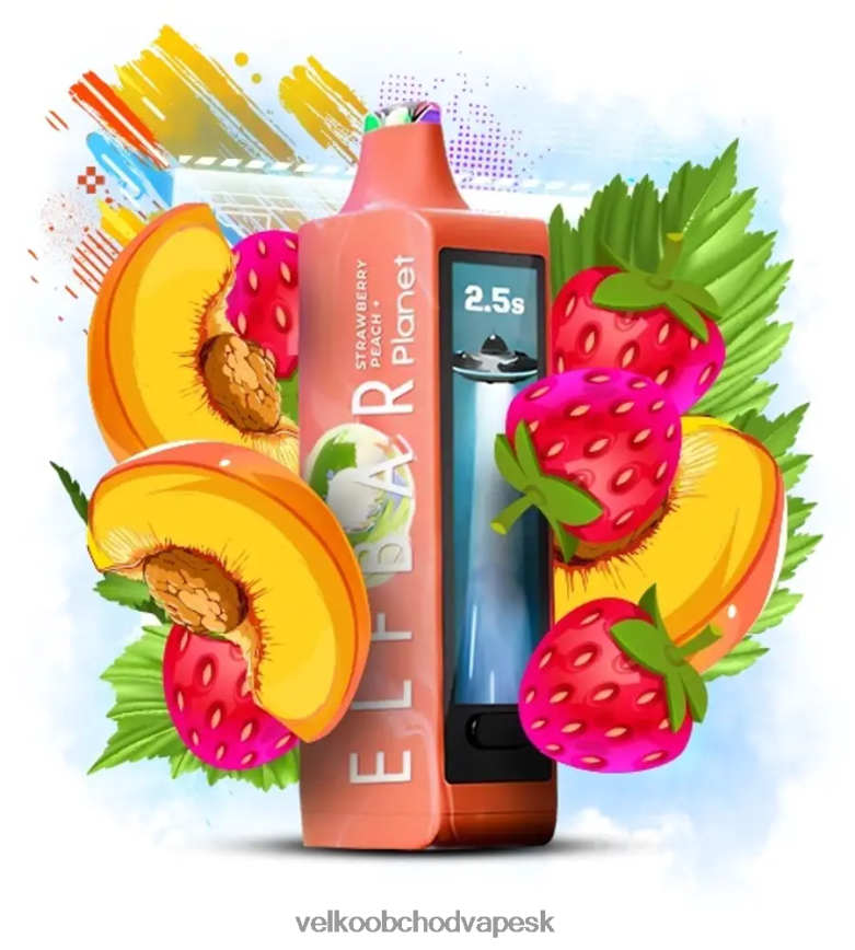 Elf Bar Planet 25 000 - F644VN28 jahodová broskyňa Vape E Cigareta