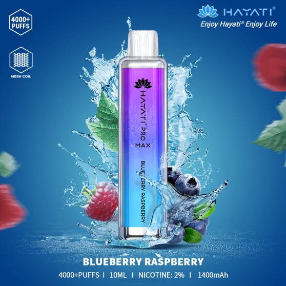 Vape Jednorázové Bez Nikotinu RHNN153 | Hayati Pro Max čučoriedka malina 4000