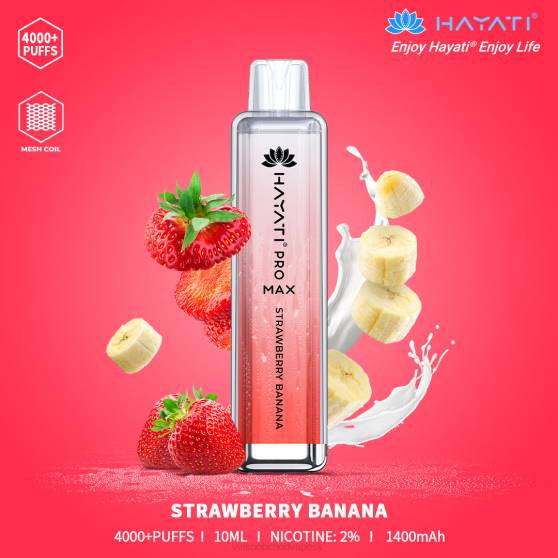 Vape Jednorázové Bez Nikotinu RHNN193 | Hayati Pro Max jahodový banán 4000