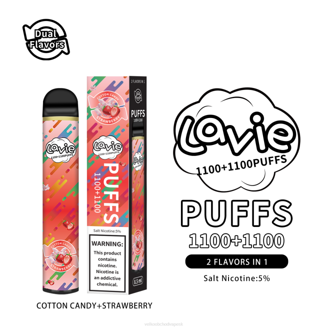 LAVIE BAR Switch 2200 ťahov V8H0293 | Nejlepsi Vape Cigareta cukrová vata/jahoda