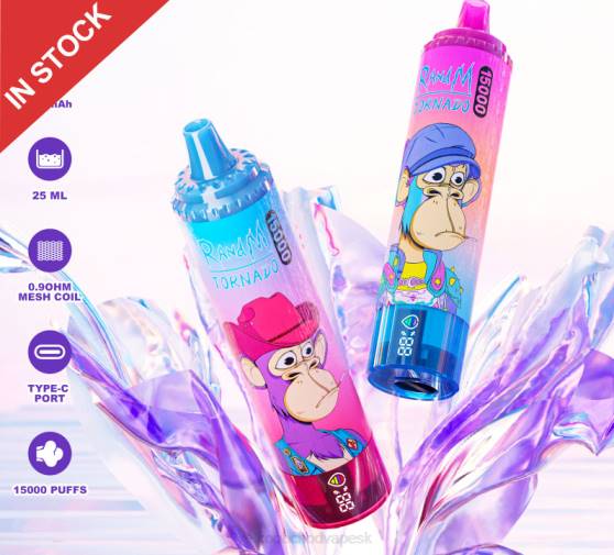 Vape Jednorázové Bez Nikotinu RHNN3 | RandM Tornado jednorazové 15 000 5 %