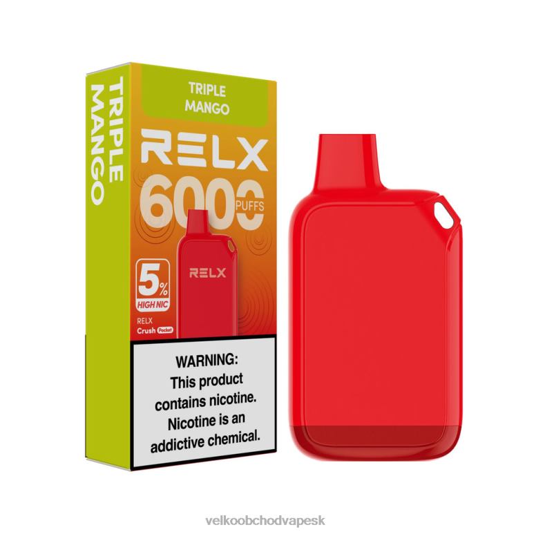 Vape Cigareta Cena VLBRP26 - trojité mango RELX Crush Pocket 6000 5% vysoký nik