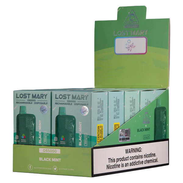 E Cigareta SK RHNN106 | LOST MARY OS5000 čierna mäta