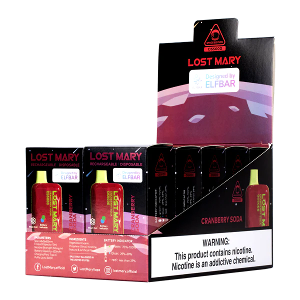 E Cigarety Jednorazove RHNN109 | LOST MARY OS5000 brusnicová sóda