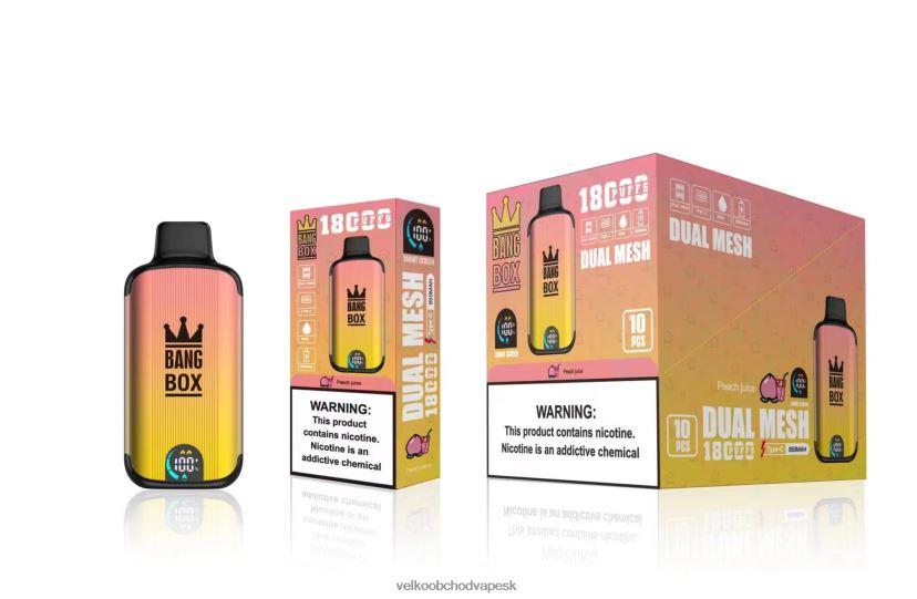 Bang Box 18 000 ťahov HJ428091 - Veľkoobchod Vape SK broskyňová šťava