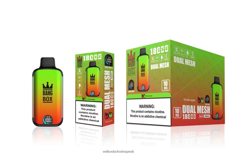 Bang Box 18 000 ťahov HJ428093 - Vape Jednorázové Bez Nikotinu dvojité jablko