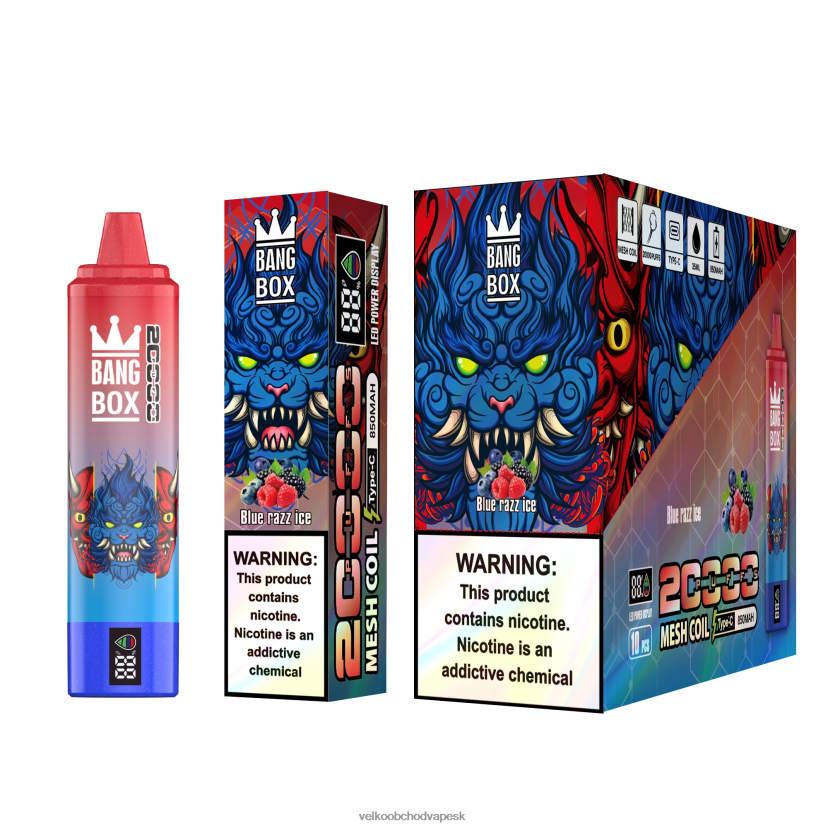 Bang Box 20 000 HJ428059 - Vape Jednorázové Bez Nikotinu modrý razz ľad