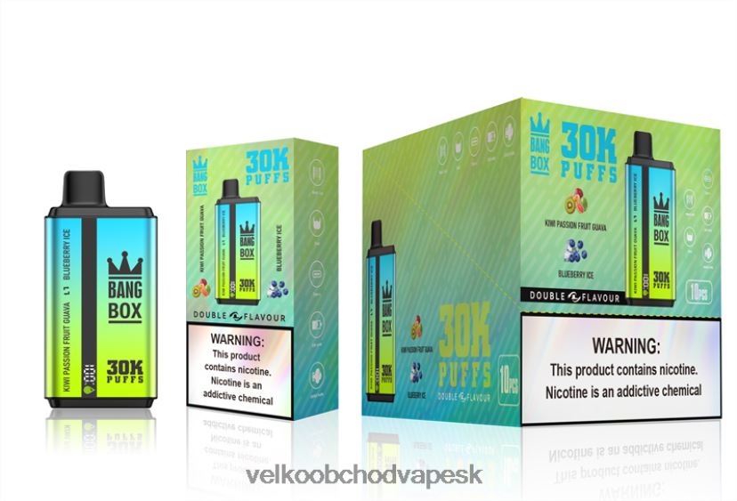 Bang Box 30 000 ťahov s dvoma príchuťami HJ428065 - Vape Jednorázové Bez Nikotinu kiwi marakujová guava & čučoriedkový ľad