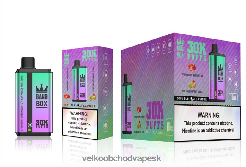 Bang Box 30 000 ťahov s dvoma príchuťami HJ428070 - Vape Jednorazove jahodový melón a guava z kiwi marakuj