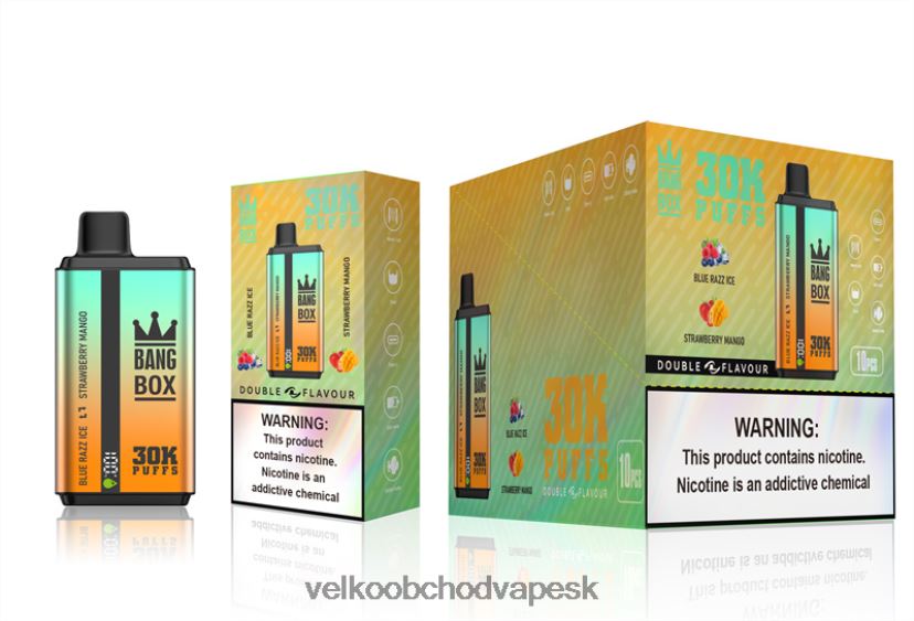 Bang Box 30 000 ťahov s dvoma príchuťami HJ428073 - Vape Jednorázové Bez Nikotinu blue razz ice & jahodové mango