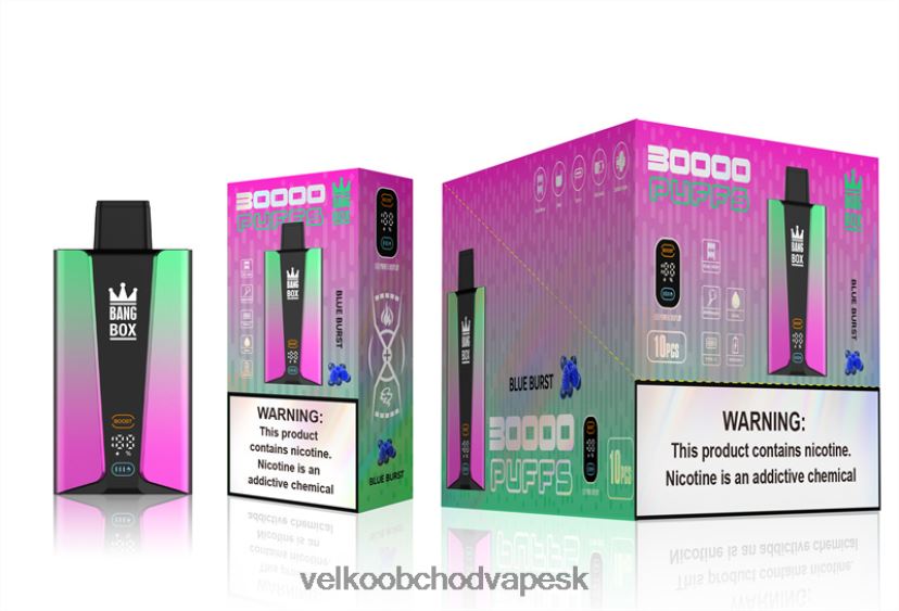 Bang Box Inteligentná obrazovka s 30 000 ťahmi HJ428082 - Vape Jednorazove modrá praskla