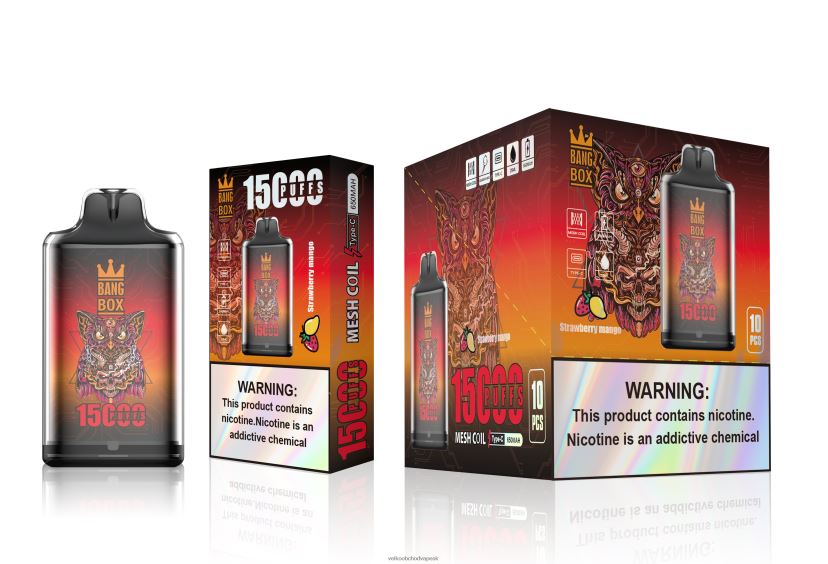 Bang Box s1-15000 potiahnutí HJ4280101 - Vape Jednorázové Bez Nikotinu jahodové mango