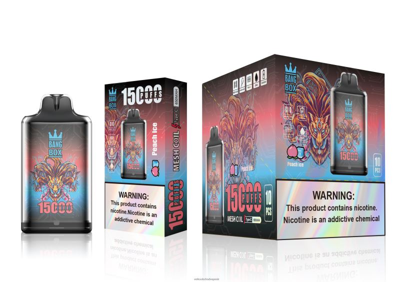 Bang Box s1-15000 potiahnutí HJ4280102 - Vape Jednorazove broskyňový ľad