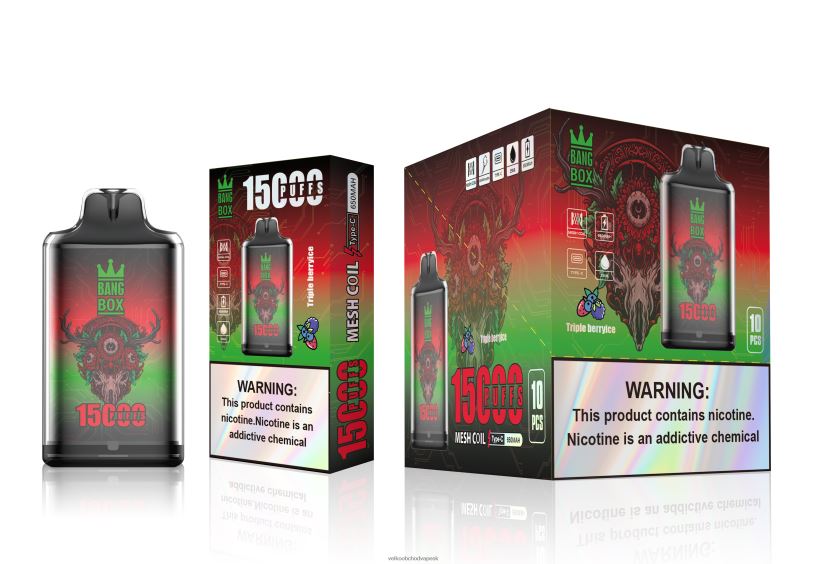 Bang Box s1-15000 potiahnutí HJ4280104 - Vape Velkoobchod trojitý bobuľový ľad