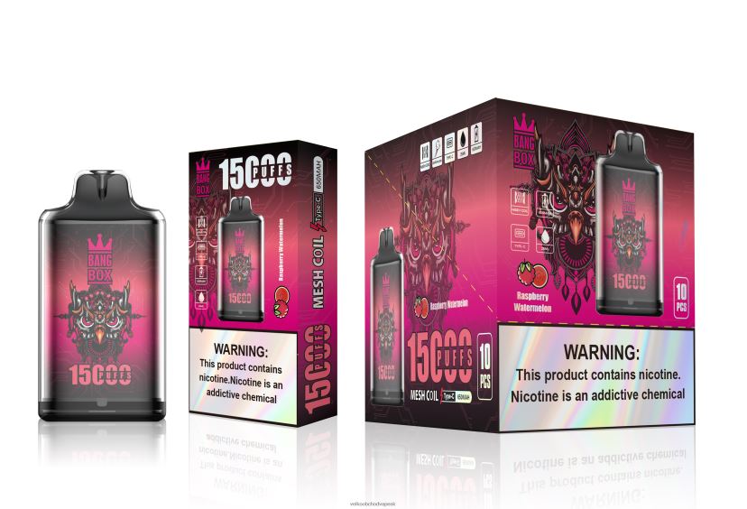 Bang Box s1-15000 potiahnutí HJ4280105 - Vape Jednorázové Bez Nikotinu malinový vodný melón