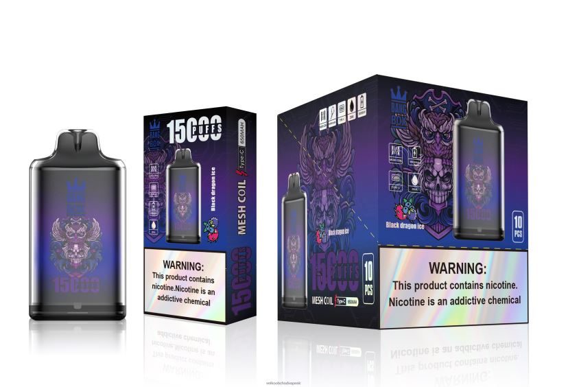 Bang Box s1-15000 potiahnutí HJ4280110 - Vape Jednorazove čierny drak ľad