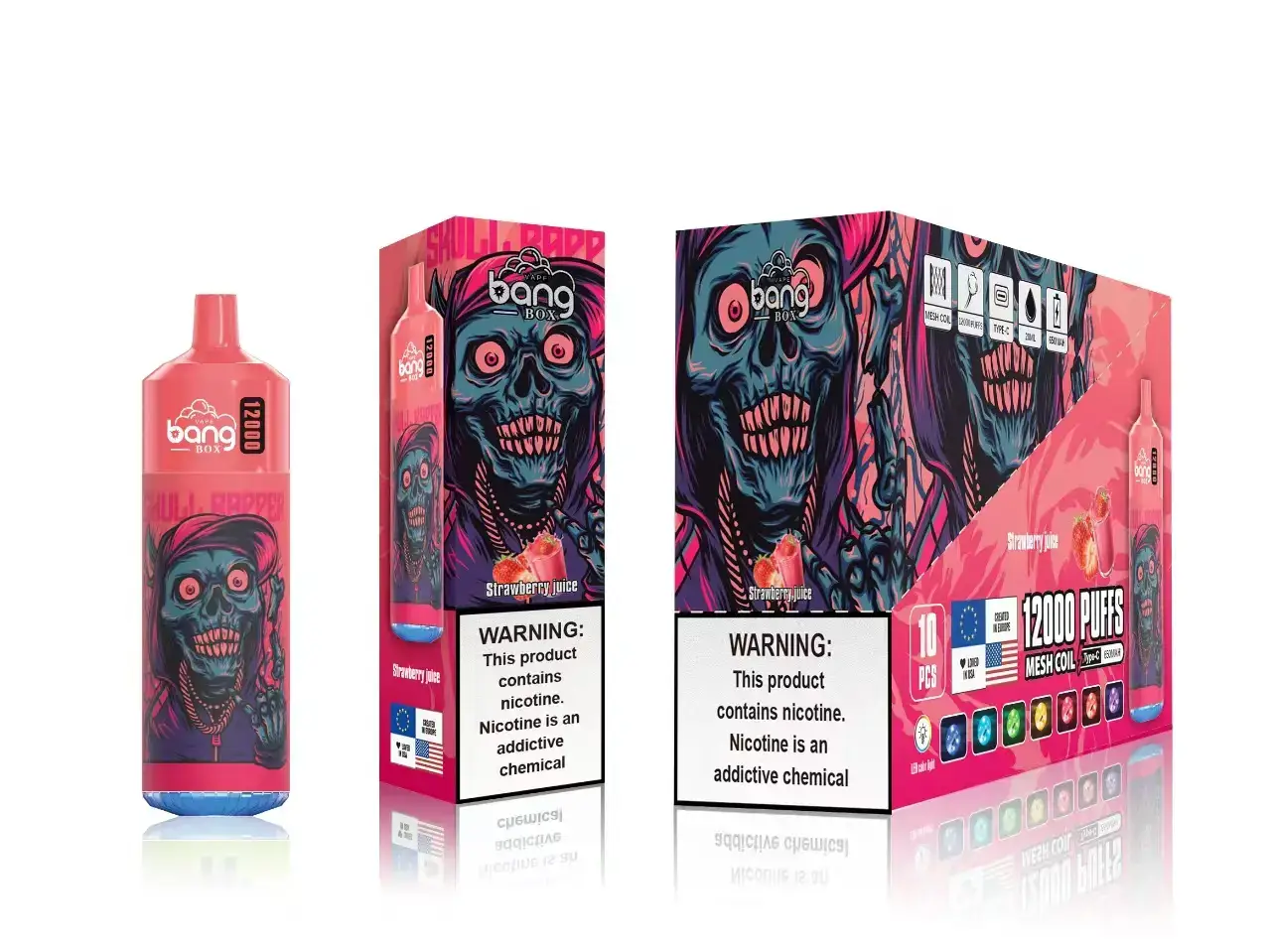Vape Lacno RHNN120 | Bang Box jahodový džús 12 000 ťahov