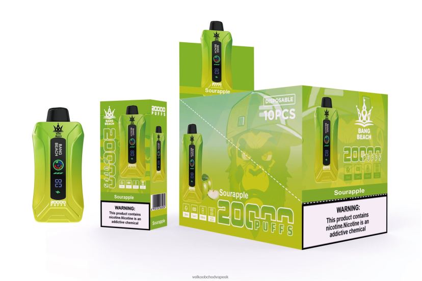 Bang Beach 20 000 potiahnutí inteligentnou obrazovkou HJ42801 - Veľkoobchod Vape SK kyslé jablko