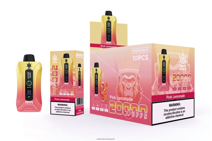 Bang Beach 20 000 potiahnutí inteligentnou obrazovkou HJ42804 - Vape Jednorazove ružová limonáda